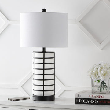 Jayce 27" Modern Industrial Iron Nightlight LED Table Lamp with USB Charging Port - JONATHAN Y